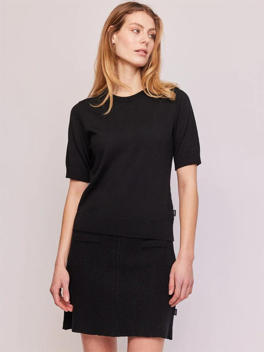 Emmy Merino Top - Black - at home