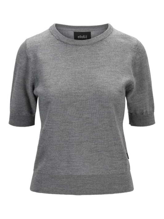 Emmy Merino Top - Grey Melange - at home