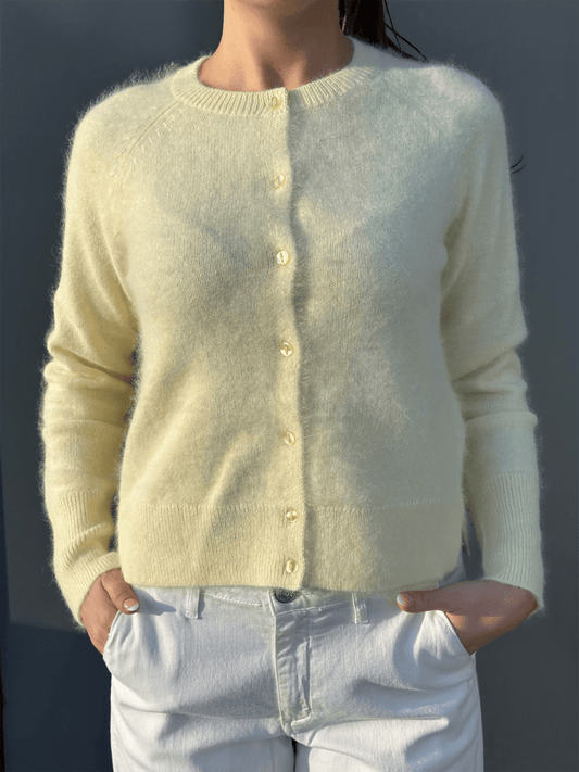 Eva Cardigan - Light Yellow - at home
