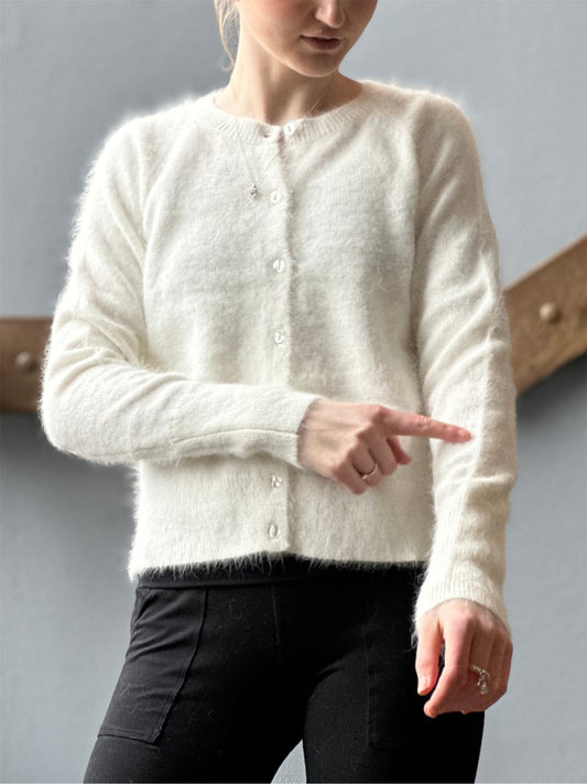 Eva Cardigan - Off - White - at home