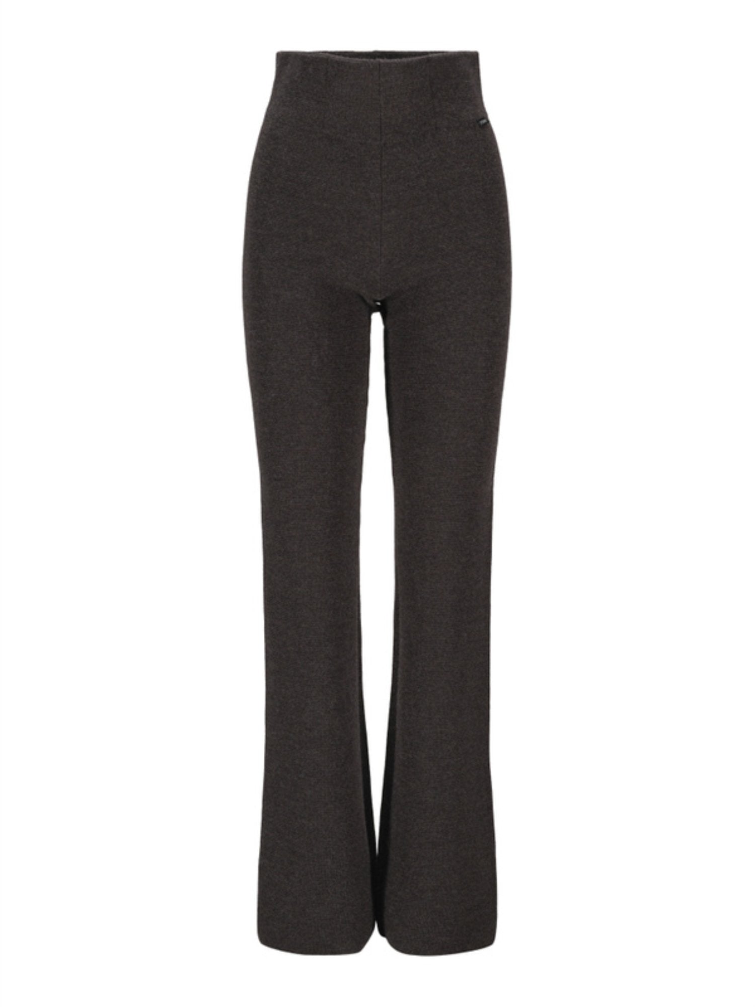 Evi Merino Pants - Dark Brown Melange - at home