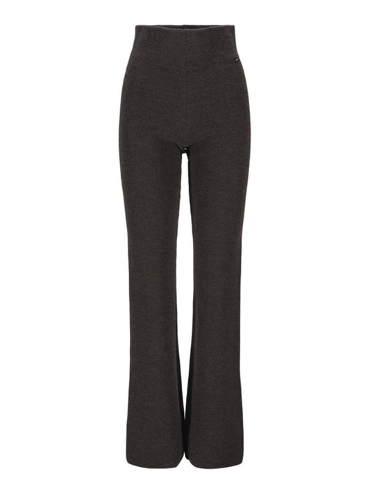 Evi Merino Pants - Dark Brown Melange - at home