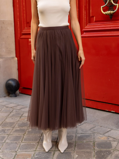 Amber Tulle Skirt - Choco