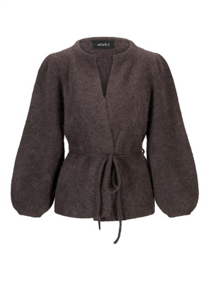 Fredrikke Chunky Cardigan - Dark Brown
