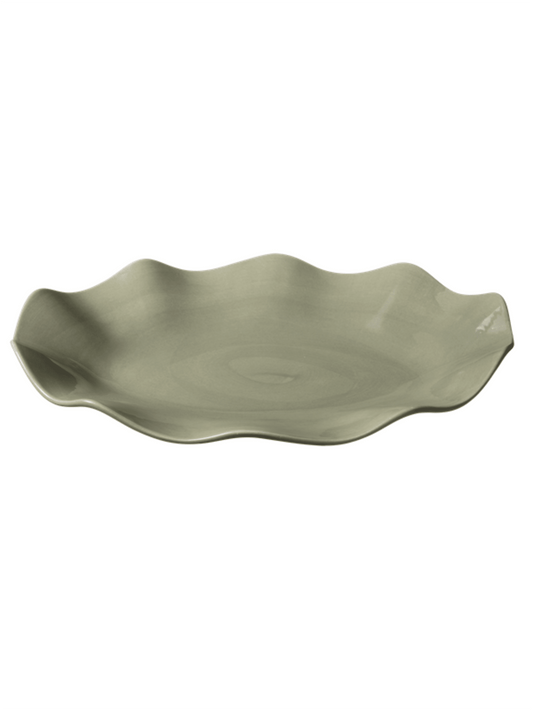 Fat Oval 38x27cm Wave - Sage - at home
