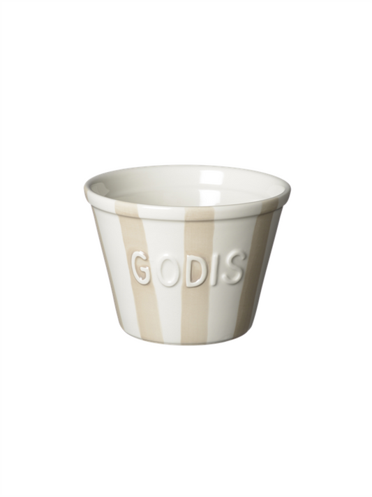 Godis Skål - Havre Stripes Med Hvit Tekst