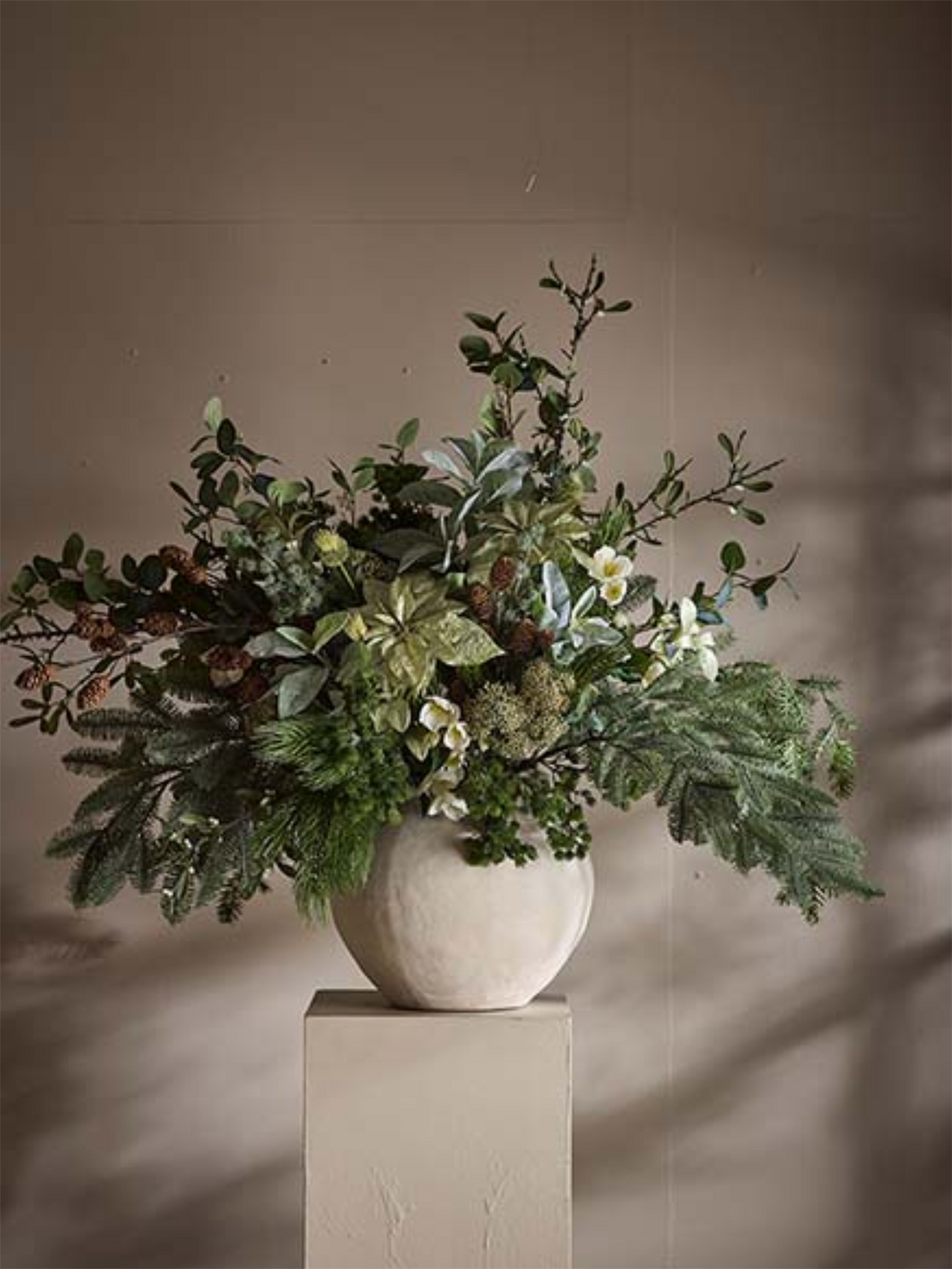 Blomst - Julerose H57cm Hvit