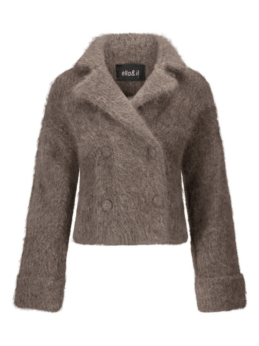 Fenny Chunky Cardigan - Brown - at home