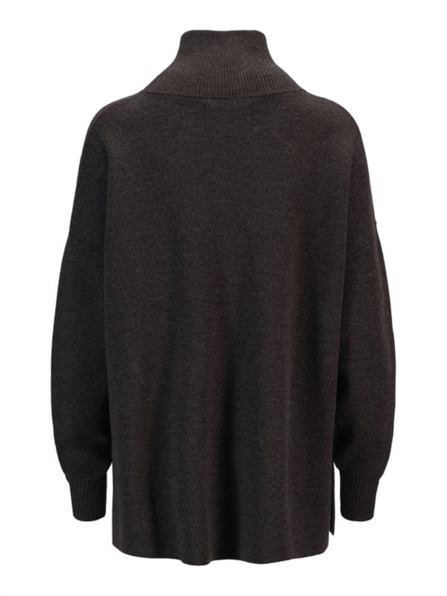 Fernanda Merino Sweater - Dark Brown Melange - at home