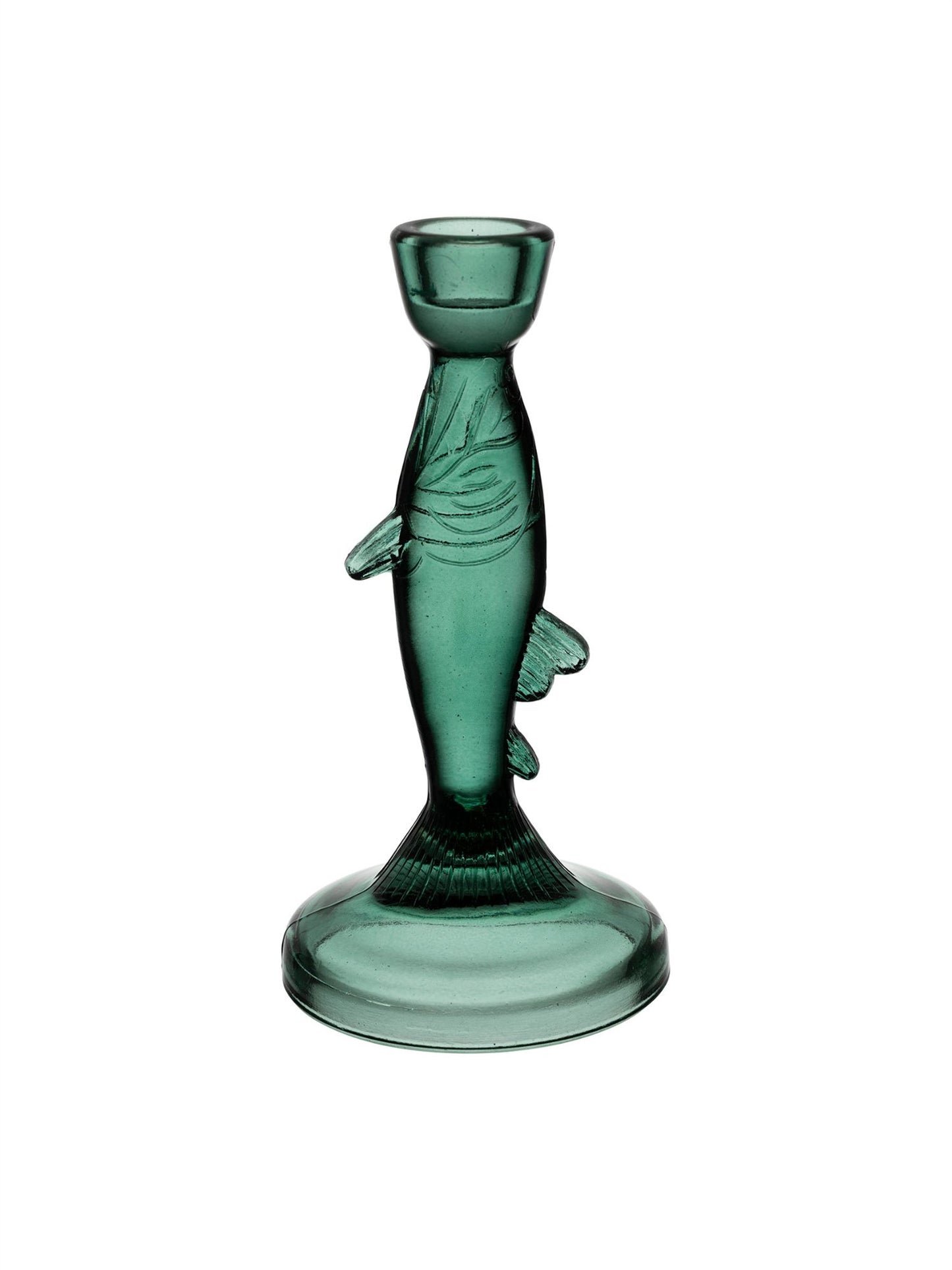 Fish Candlestick - Emerald - at home