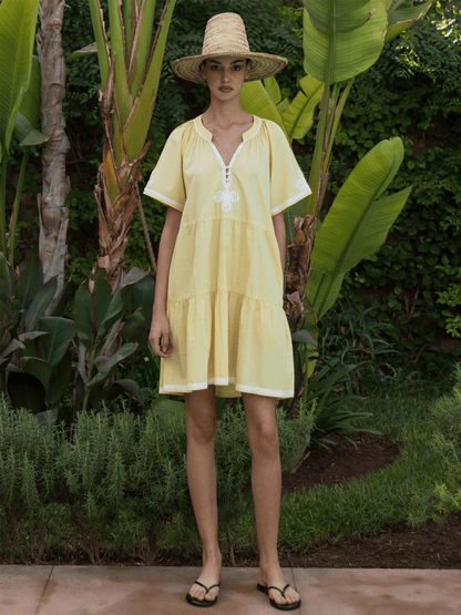 Flora Dress - Buttermilk - at home