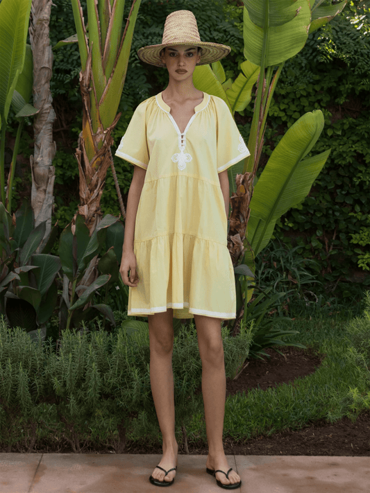 Flora Dress - Buttermilk - at home
