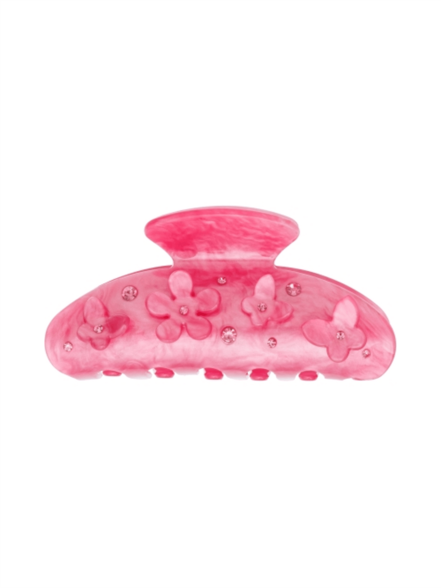 Flower & Butterfly Hair Claw - Bubblegum Pink - at home