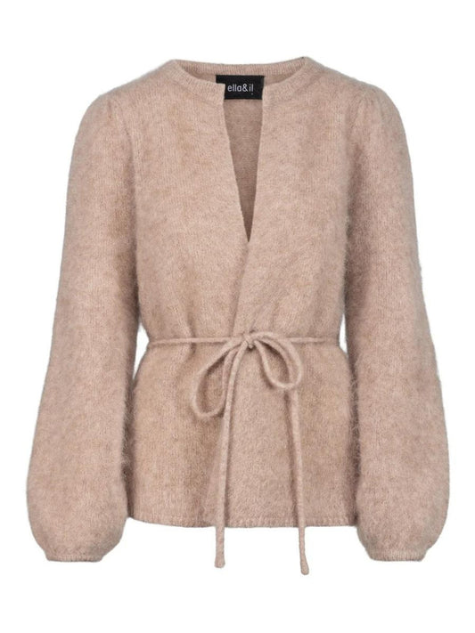 Fredrikke Chunky Cardigan - Beige - at home