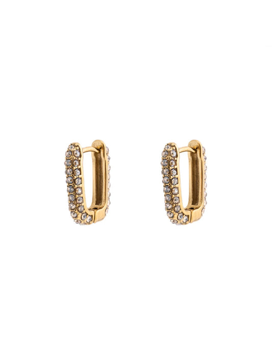 Full Bling Square Hoops - Champagne - at home