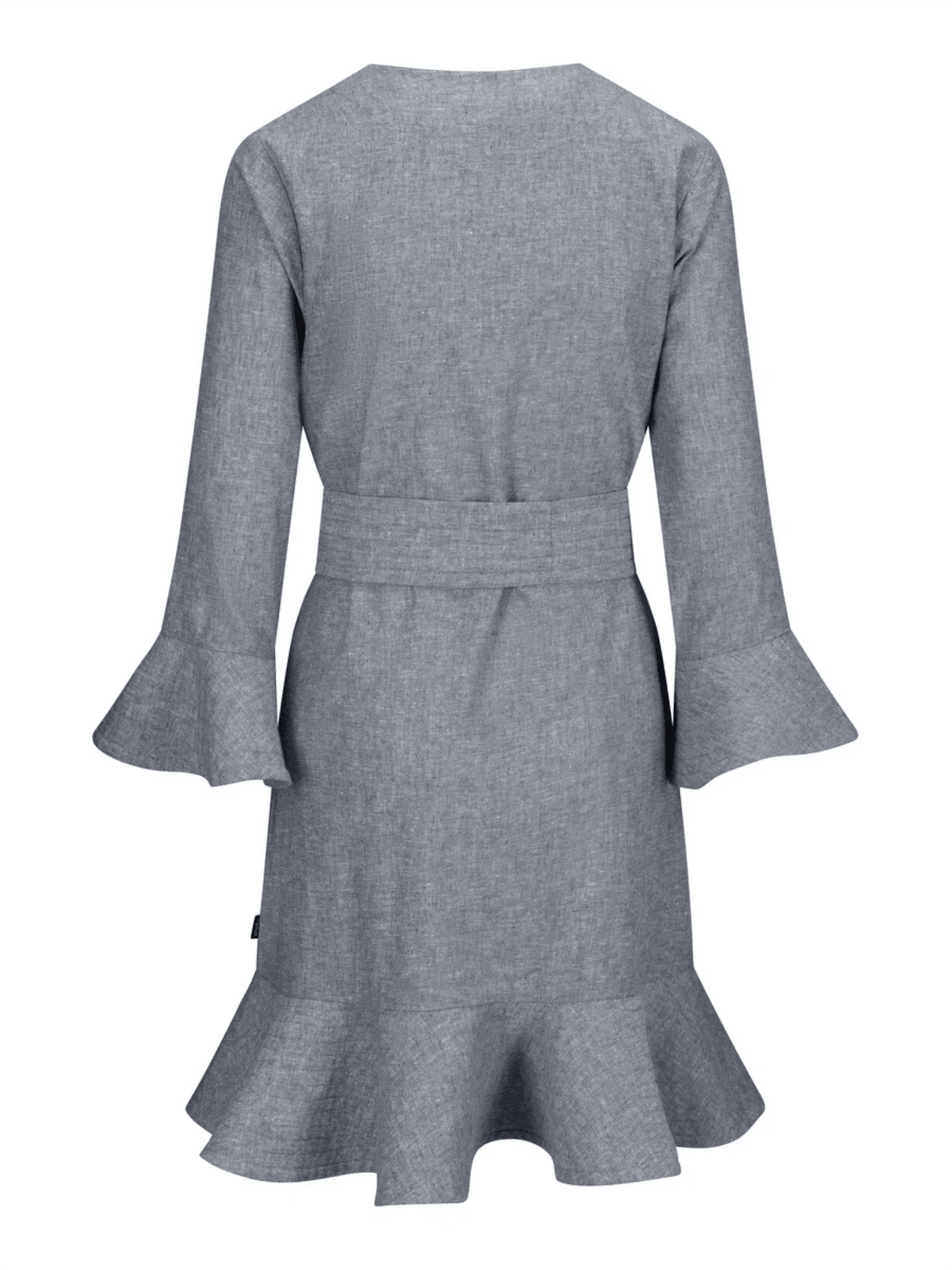 Gabrielle Linen Dress - Denim Blue - at home