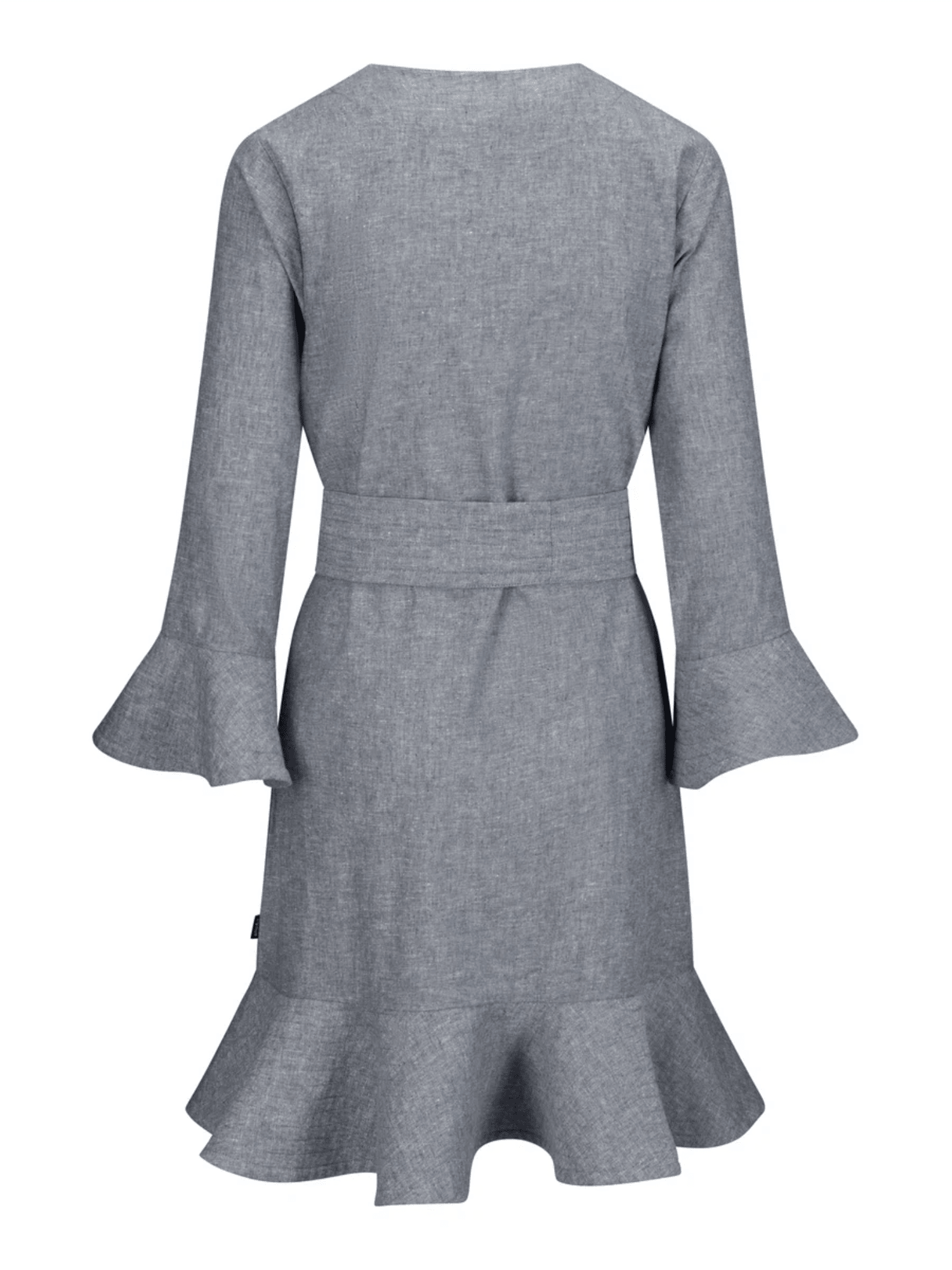 Gabrielle Linen Dress - Denim Blue - at home