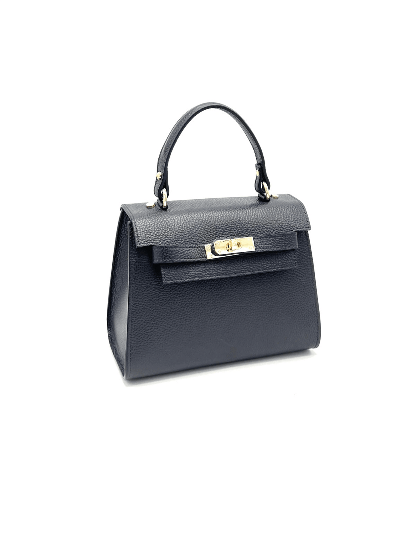 Genuine Leather Handbag S - Dark Blue - at home