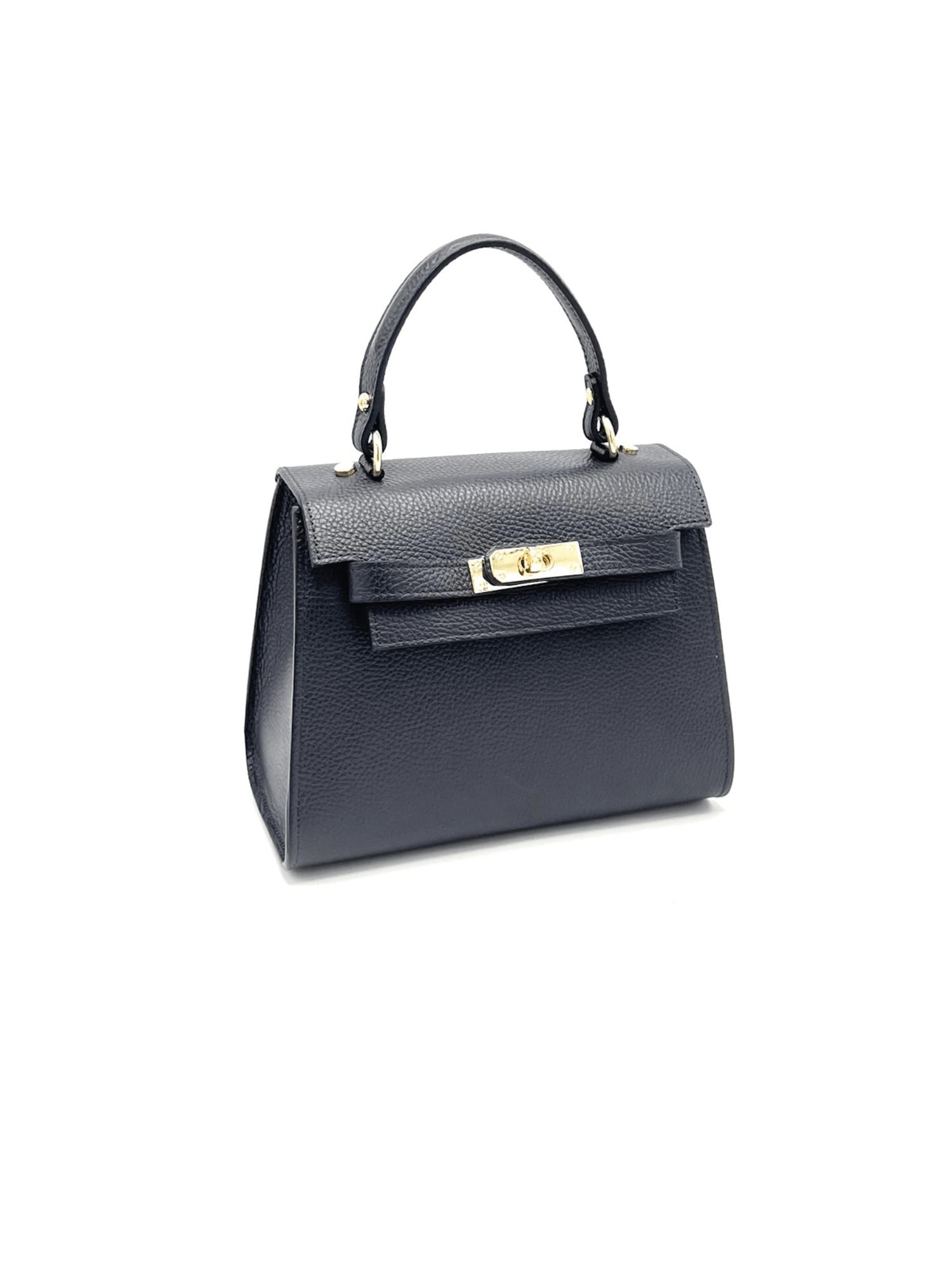 Genuine Leather Handbag S - Dark Blue - at home