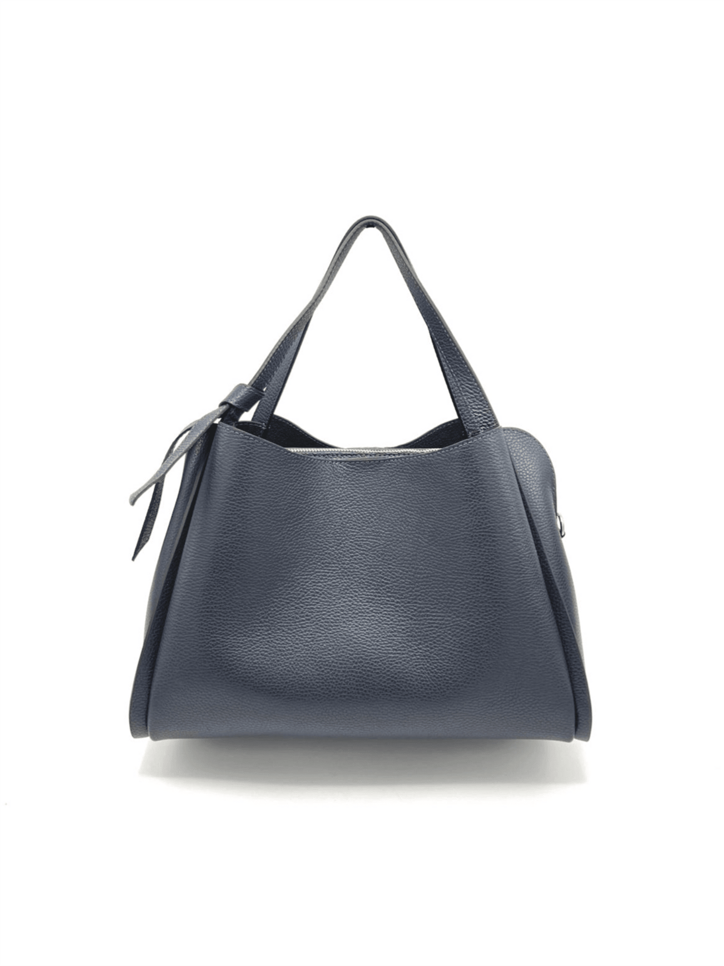 Genuine Leather Knot Hand Bag XL - Dark Blue - at home