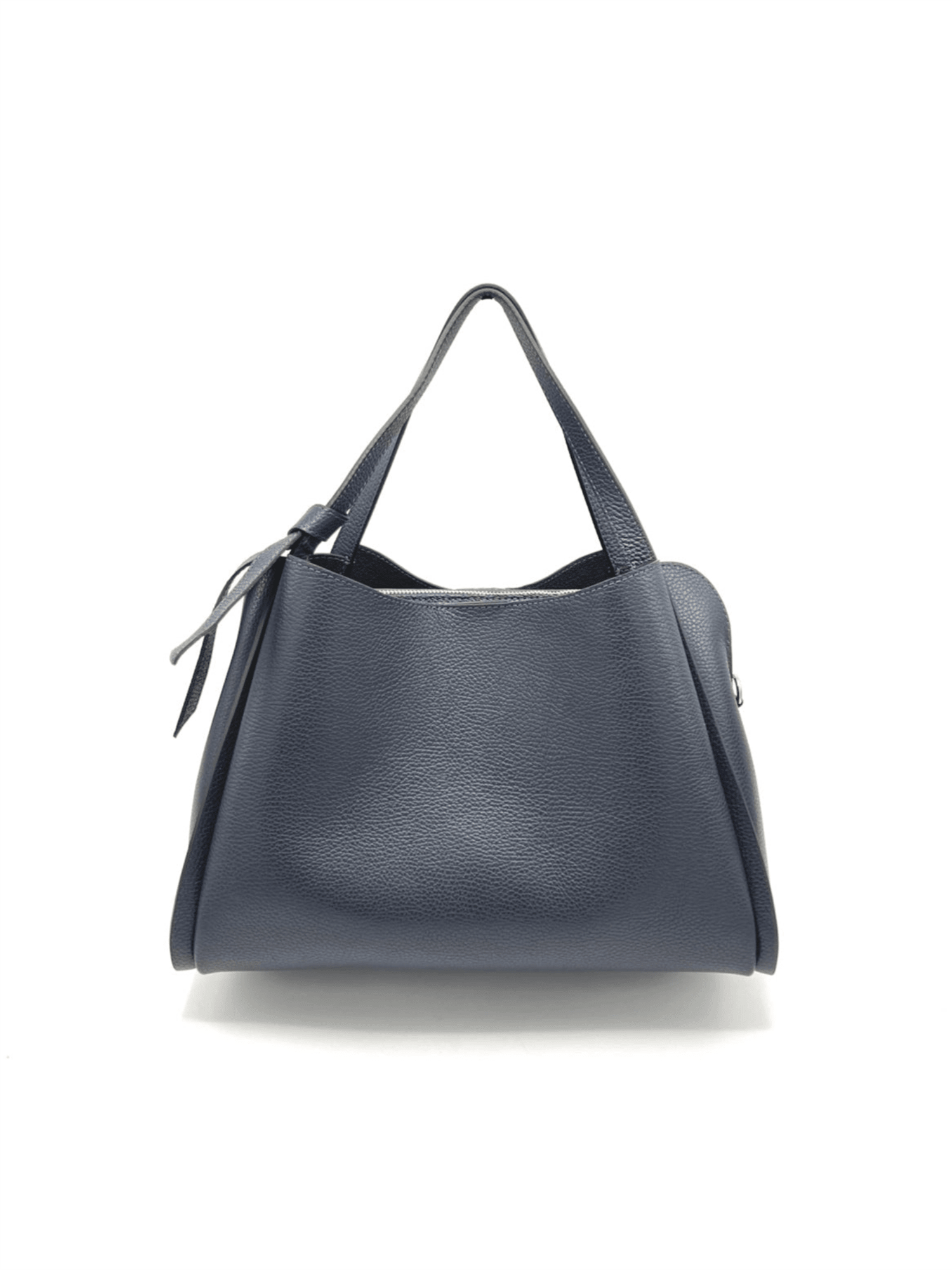 Genuine Leather Knot Hand Bag XL - Dark Blue - at home