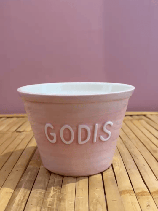 Godis Skål - Soft Pink Med Hvit Tekst - at home