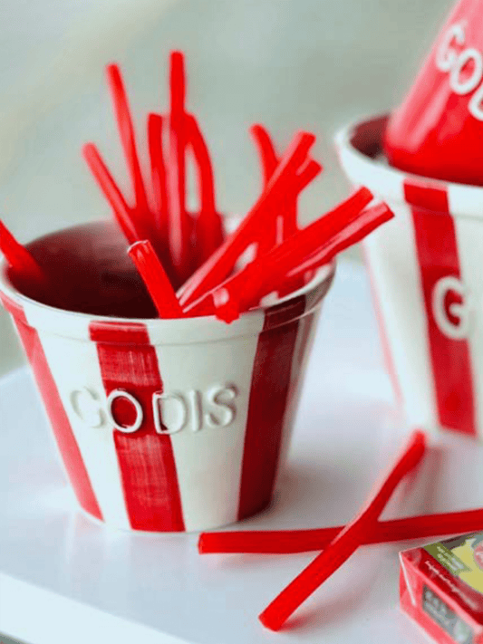 Godisskål - Rødstripet M/Hvit Tekst - at home