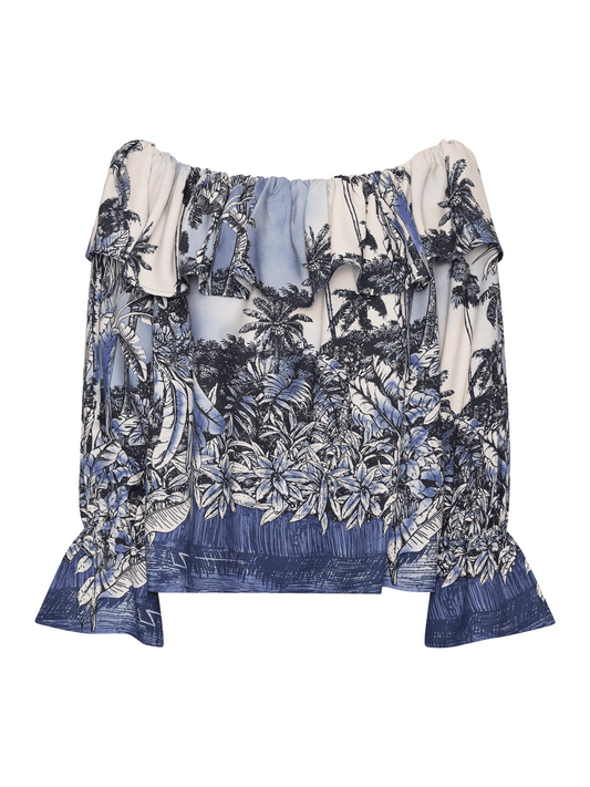 Hawaii Blouse - Shaded Blue - at home