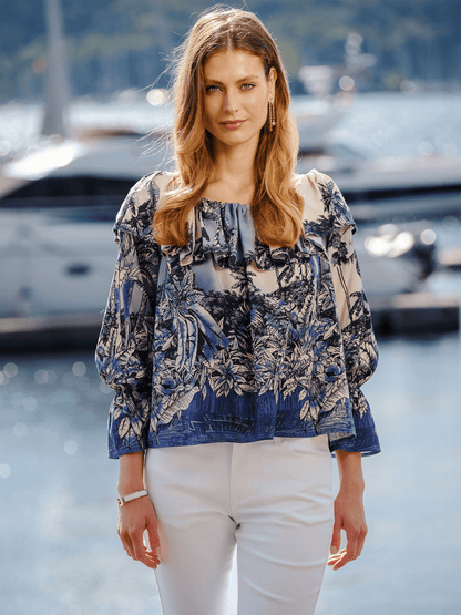 Hawaii Blouse - Shaded Blue - at home