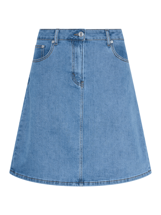 Iris Skirt - Light Blue Denim - at home