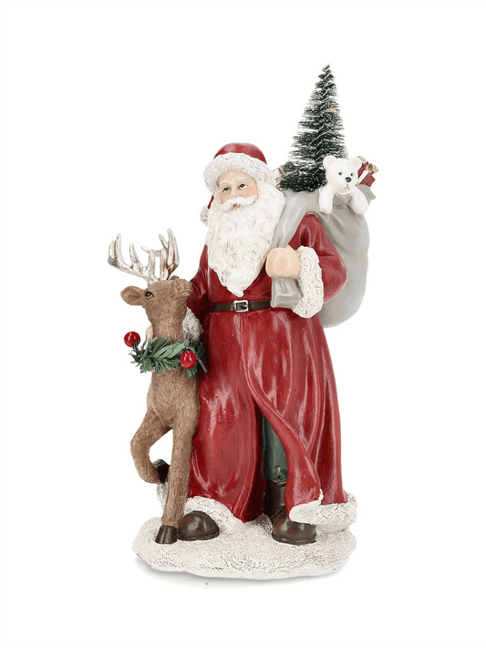 Julepynt - Nisse Med Reinsdyr LED 22cm - at home