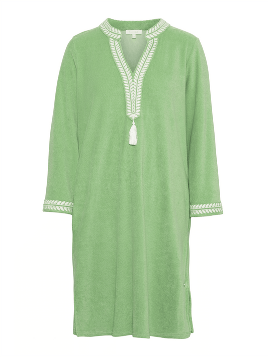 Kaftan Short Dress - Aspen Green - at home