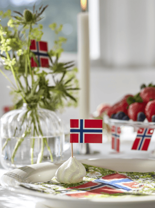 Kakeflagg - Norske Flagg 24stk - at home