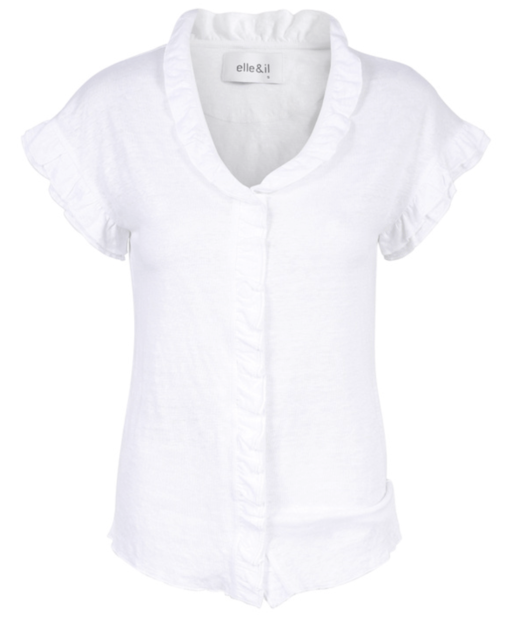 Karianne Linen Tee - White - at home