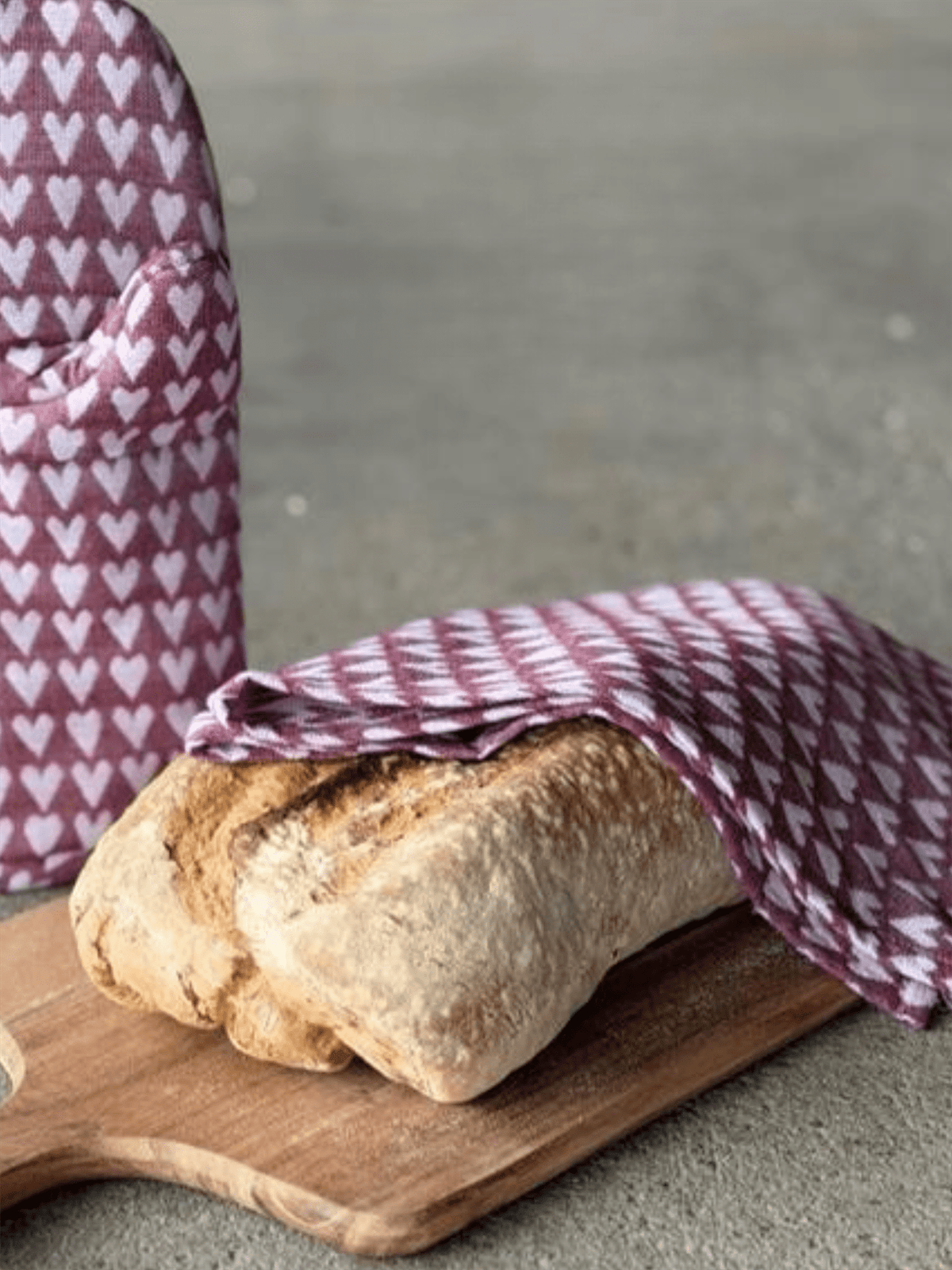 Kjøkkenhåndkle Med Hjerter - Burgundy - at home