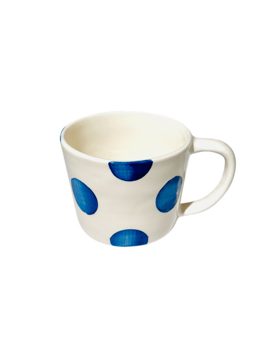 Kopp Cappuccino 35cl Capri - Blå Prikker - at home