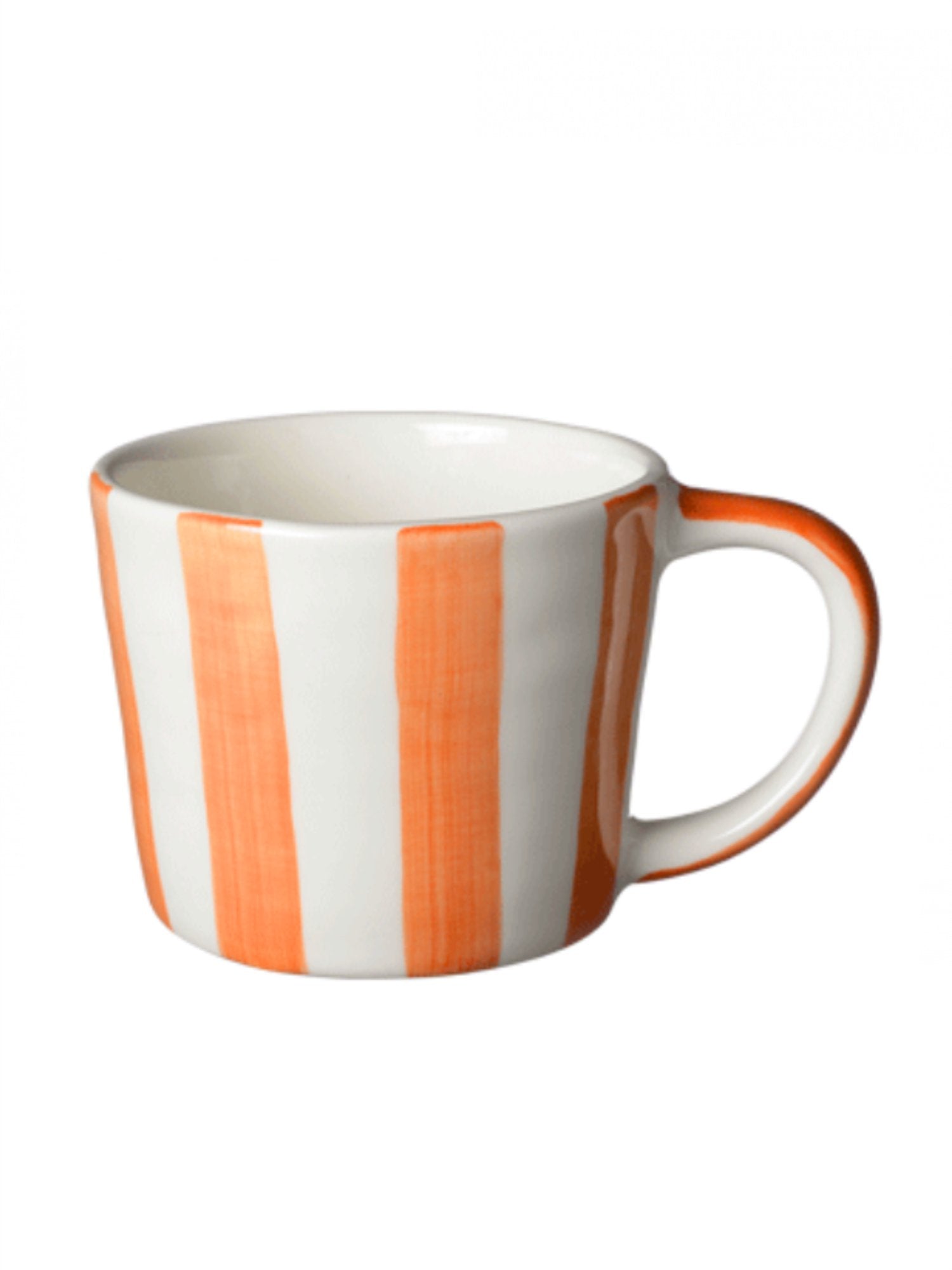 Kopp Cappuccino 35cl Capri - Orange Vertical Stripes - at home