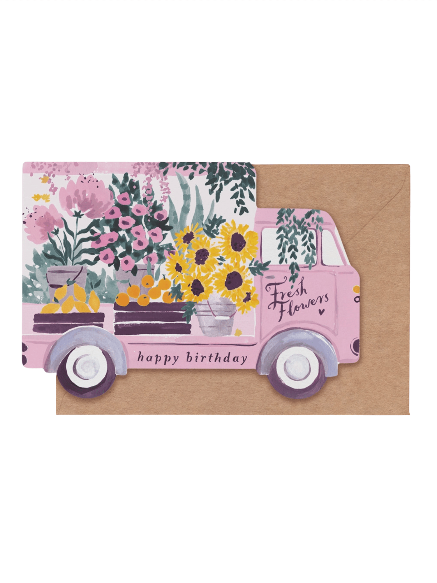 Kort 10.5x15cm - Flower Truck - at home