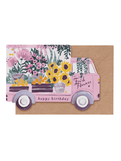 Kort 10.5x15cm - Flower Truck - at home