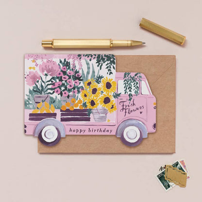Kort 10.5x15cm - Flower Truck - at home