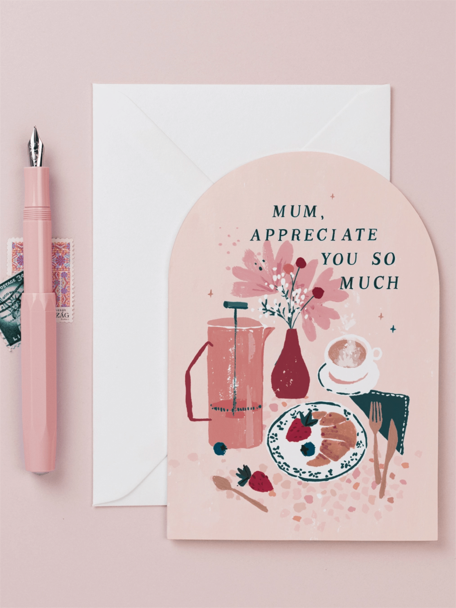 Kort 10.5x15cm - Mum Brunch - at home
