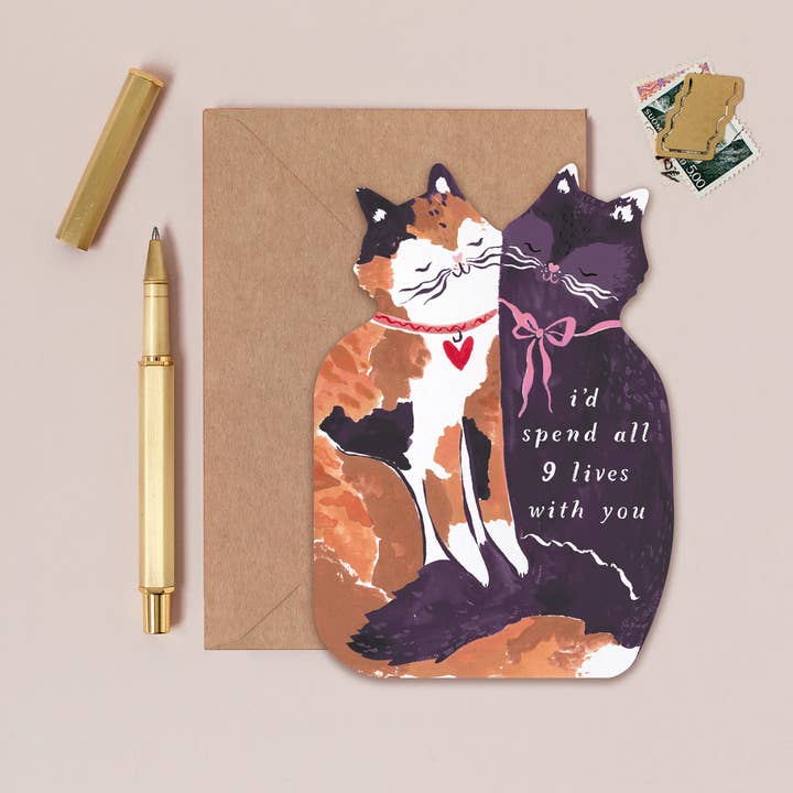Kort 10.5x15cm - Nine Lives - at home