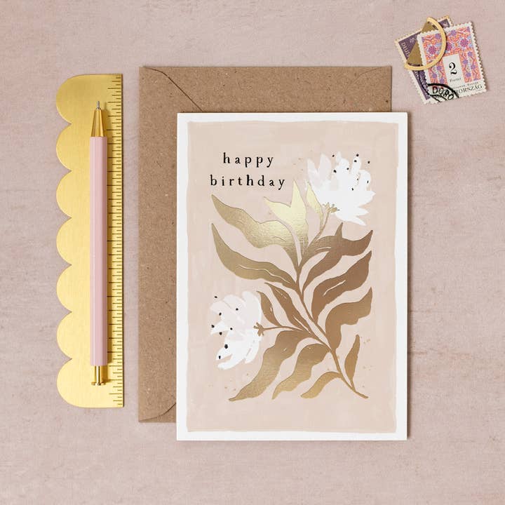 Kort 10.5x15cm - Serene Floral - at home