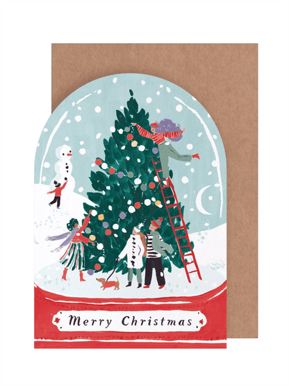 Kort 10.5x15cm - Snowglobe - at home