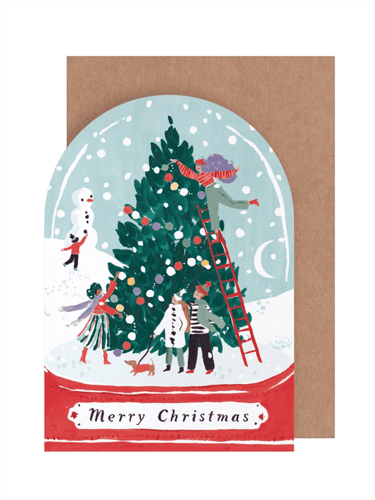 Kort 10.5x15cm - Snowglobe - at home