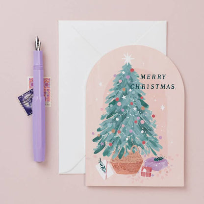 Kort 10.5x15cm - Tree Christmas - at home