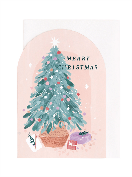 Kort 10.5x15cm - Tree Christmas - at home