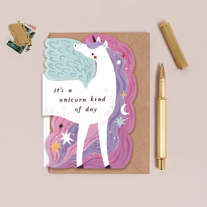 Kort 10.5x15cm - Unicorn - at home