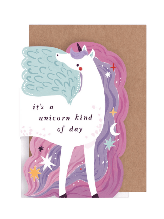 Kort 10.5x15cm - Unicorn - at home