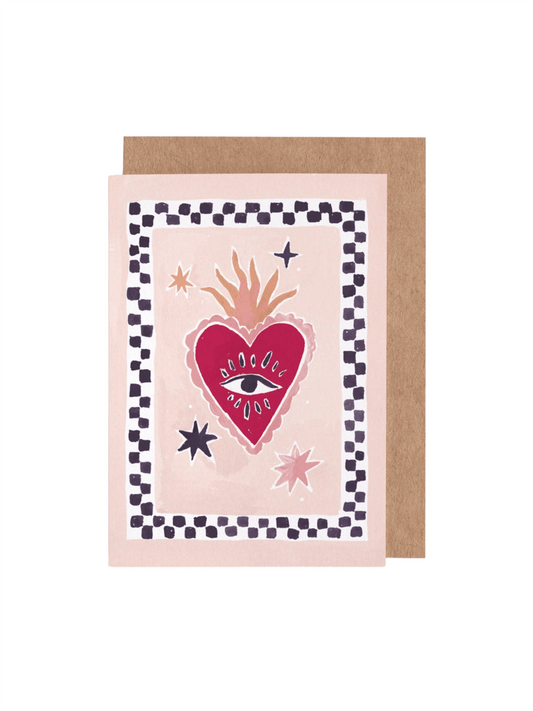 Kort 7,5x10,5cm - Sacred Heart - at home